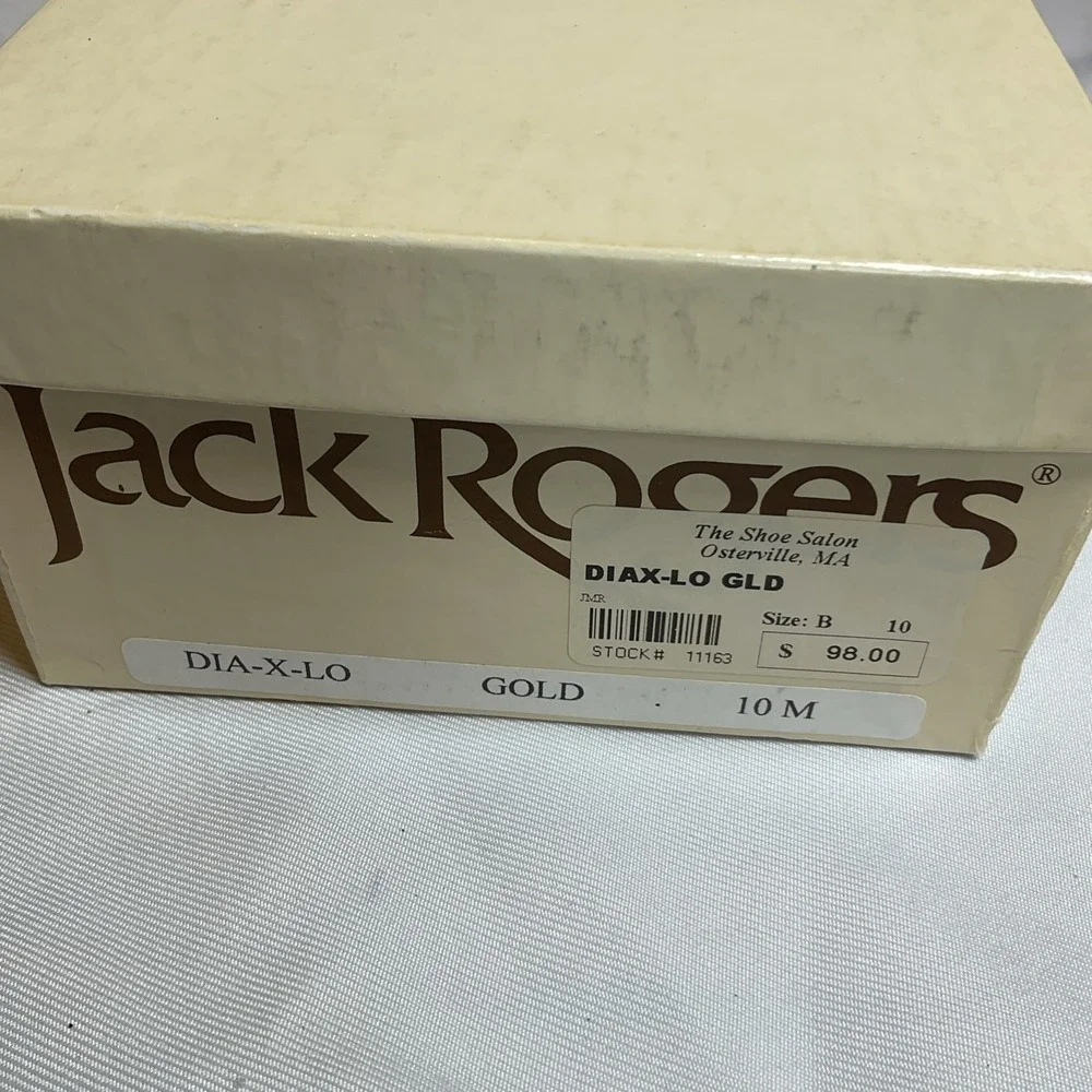 Jack Rogers Gold & Clear Vinyl Slingback Heels Style Dia-X-Lo Size 10 Vintage